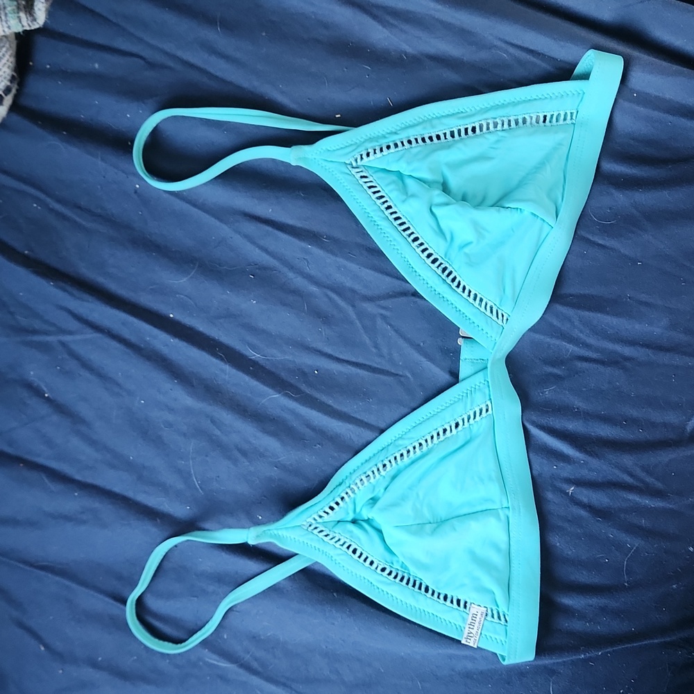 Rhythm bikini top, blue, L
